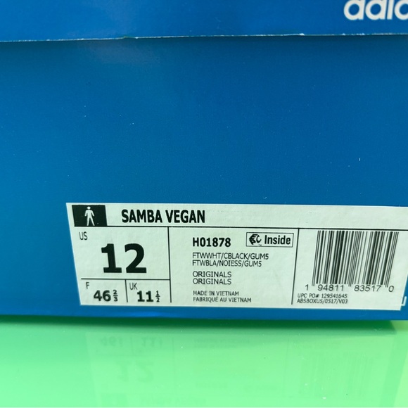 Adidas Samba Vegan Black and White Shoes - Picture 4 of 4